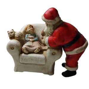 Kurt S Adler Ceramic Santa Claus‎ and Child Musical Figurine Christmas Works See